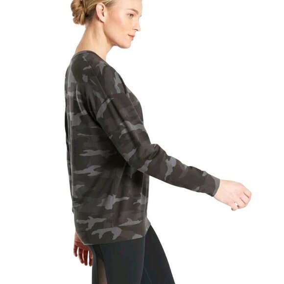 Athleta Studio To Street Black Camo Sweatshirt Size L - Picture 6 of 8